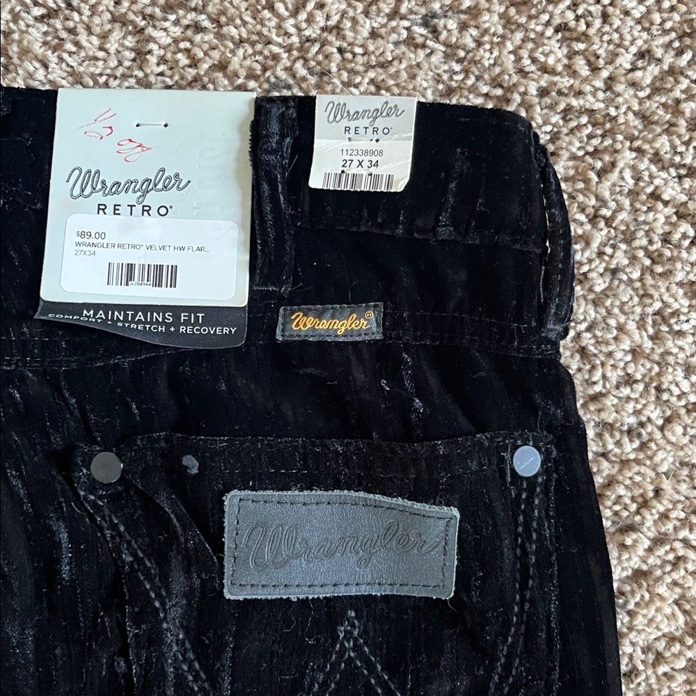 Wrangler Black Velvet Flare Jeans - Picture 2 of 4